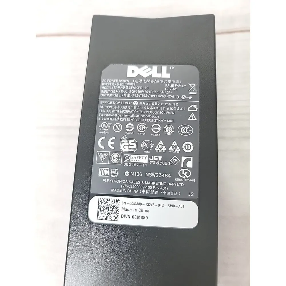 Genuine Dell Lap Top AC Adapter FA90PE1-00 19.5V 3.34A CM889 90W